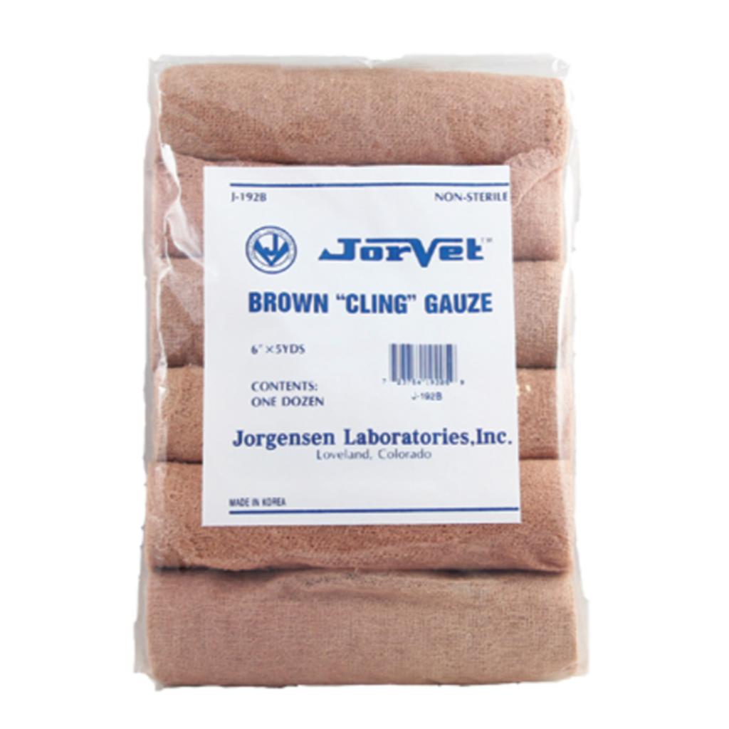 Brown Tail Wrap Gauze - 6" x 15', 12 ct