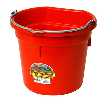 Flat Back Plastic Bucket - 20 Quart/5 Gallons